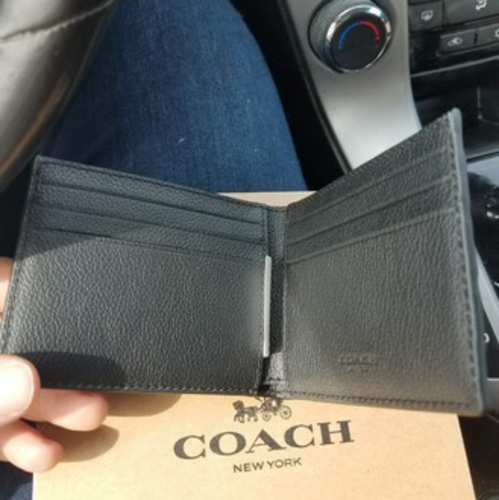 Nwt Coach Men's Slimfold Varsity stripe wallet - Picture 2 of 3